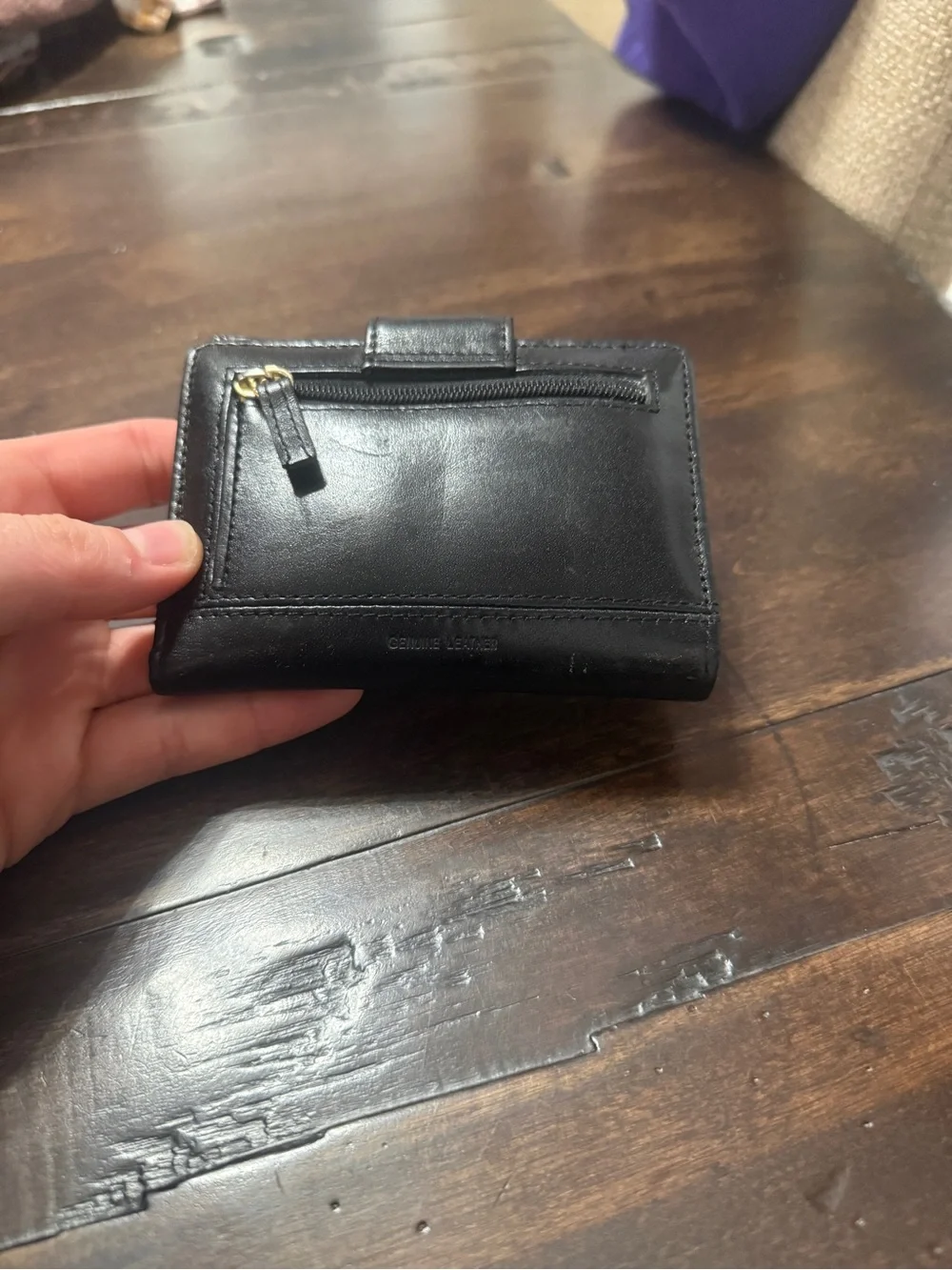 BASS Small Black Wallet- Leather